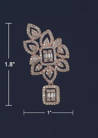 Rose Gold Studs In Floral Pattern With Stones And Bugle Beads Online - Kalki Fashion