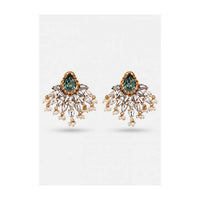 Rose Gold Studs With Intricate Pearl And Crystal Detailing By Prerto