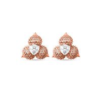 Rose Gold Studs With Swarovski In Russian Architecture Inspired Dome Design By Prerto