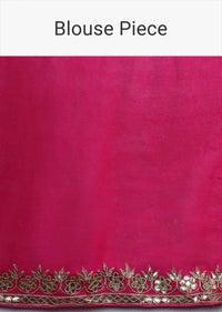 Rose Pink Saree With Lehariya Print And Gotta Patti Embroidered Buttis And Border Online - Kalki Fashion