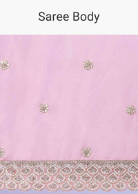 Rose Pink Silk Saree With Scalloped Border Online - Kalki Fashion