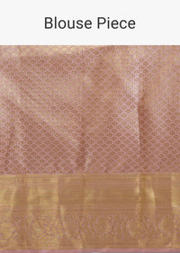 Taupe Brown Woven Kanjivaram Silk Saree