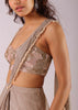 Rose Pink Embroidered Ready-To-Wear Saree In Knit Fabric