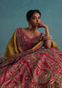 Rose Pink Embroidered 16 Kali Bridal Lehenga In Raw Silk