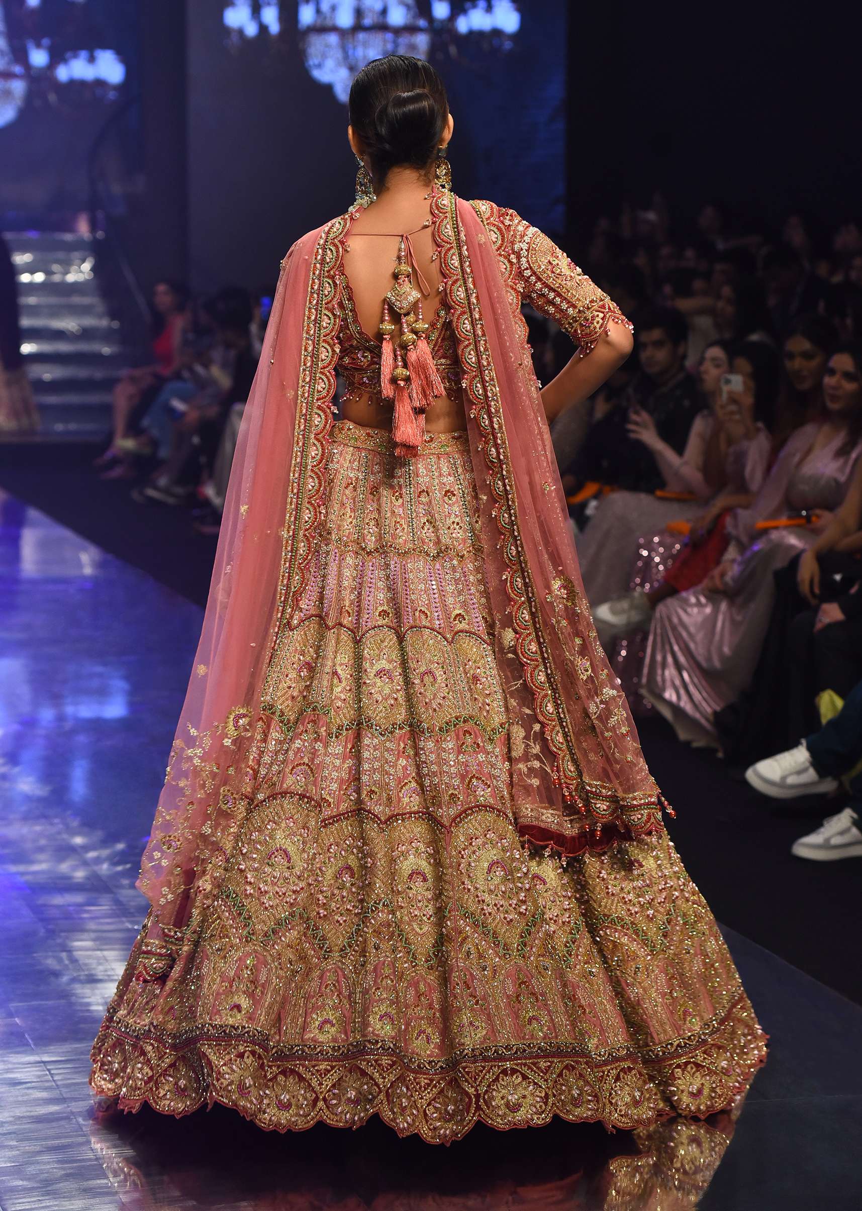 Rose Pink Junoesque Bridal Lehenga In Raw Silk With Heavy Embroidery - NOOR 2022