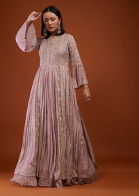 Rose Pink Anarkali Suit With Embroidery