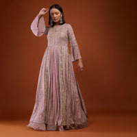 Rose Pink Anarkali Suit With Embroidery