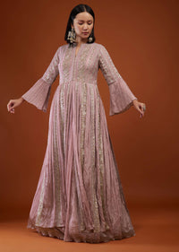 Rose Pink Anarkali Suit With Embroidery