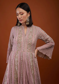 Rose Pink Anarkali Suit With Embroidery