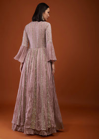 Rose Pink Anarkali Suit With Embroidery