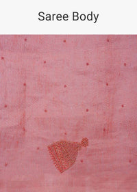 Rouge pink cotton saree in cut dana and moti butti