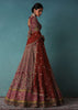 Rouge Red Bridal Lehenga Set In Raw Silk With Aari And Zardosi Work