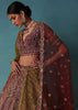 Rouge Red Bridal Lehenga Set In Raw Silk With Aari And Zardosi Work