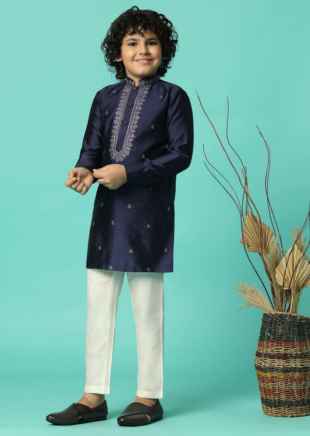 Royal Blue Festive Kurta Set For Boys