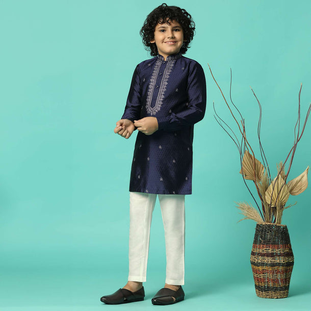 Royal Blue Festive Kurta Set For Boys