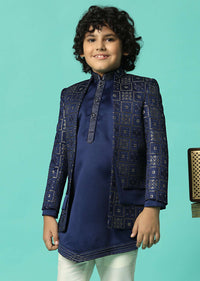 Royal Blue Sherwani Set For Boys