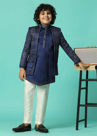 Royal Blue Sherwani Set For Boys