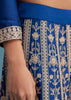Royal Blue Silk Palazzo Set With Zari And Sequins Work