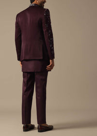 Royal Purple Silk Jodhpuri Sherwani Set