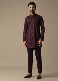 Royal Purple Silk Jodhpuri Sherwani Set