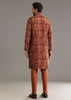 Rust Pashmina Silk Kurta Set With Stone Embellishment