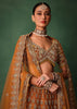 Rust Raw Silk Zardosi Embroidered Bridal Lehenga With Dupatta