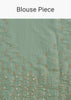 Sage Blue Crush Tissue Stone And Sequin Embroidered Saree With Scallop Border