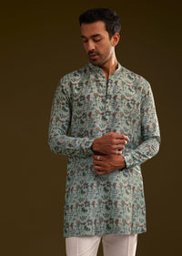 Sage Green Kurta With Floral Paisley Print