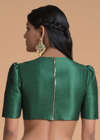 Sage Green Saree In Chiffon Embellished With Scattered Badla Work Online - Kalki Fashion