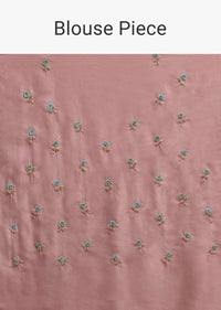 Salmon Pink Banarasi Saree In Cotton Silk With Weaved Buttis And Mesh Pattern On The Border Online - Kalki Fashion