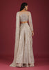 Sandshell Cream Palazzo Saree In Sequins Embroidery