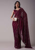 Mulberry Purple Sequins Saree With An Embellished Border