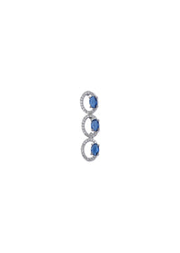 Sapphire Blue Necklace With Zirconia Stones And Tiered Danglers