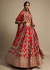 Scarlet Red Lehenga Choli In Raw Silk With Zari Embroidered Feminine Floral Kalis