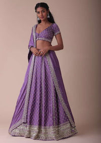 Lilac Purple Lehenga With Handwork Embroidery