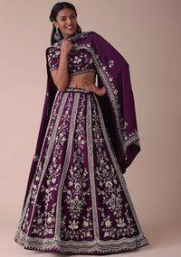 Mulberry Purple Lehenga With Handwork Embroidery