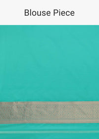 Sea Green Silk Saree With Meenakari Work In Uppada Silk