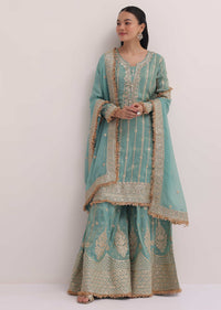 Sea Green Tissue Silk Palazzo Set