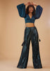 Persian Blue Palazzo And Crop-Top Set