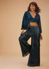 Persian Blue Palazzo And Crop-Top Set