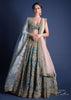 Seaside Blue Lehenga Choli With Heavy Hand Embellished Moroccan And Floral Pattern