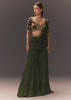 Seaweed Green Hand Embroidered Drape Pallu Style Sharara Set