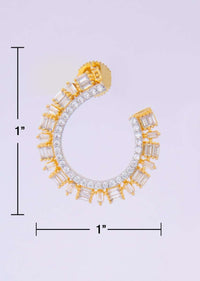 Semi circular hoops with buggle beads and stone only on kalki