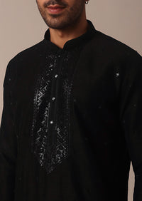 Sequin Work Black Kurta Set With Dupatta