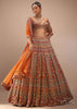 Orange Lehenga With Cut Dana Embroidery On The Choli