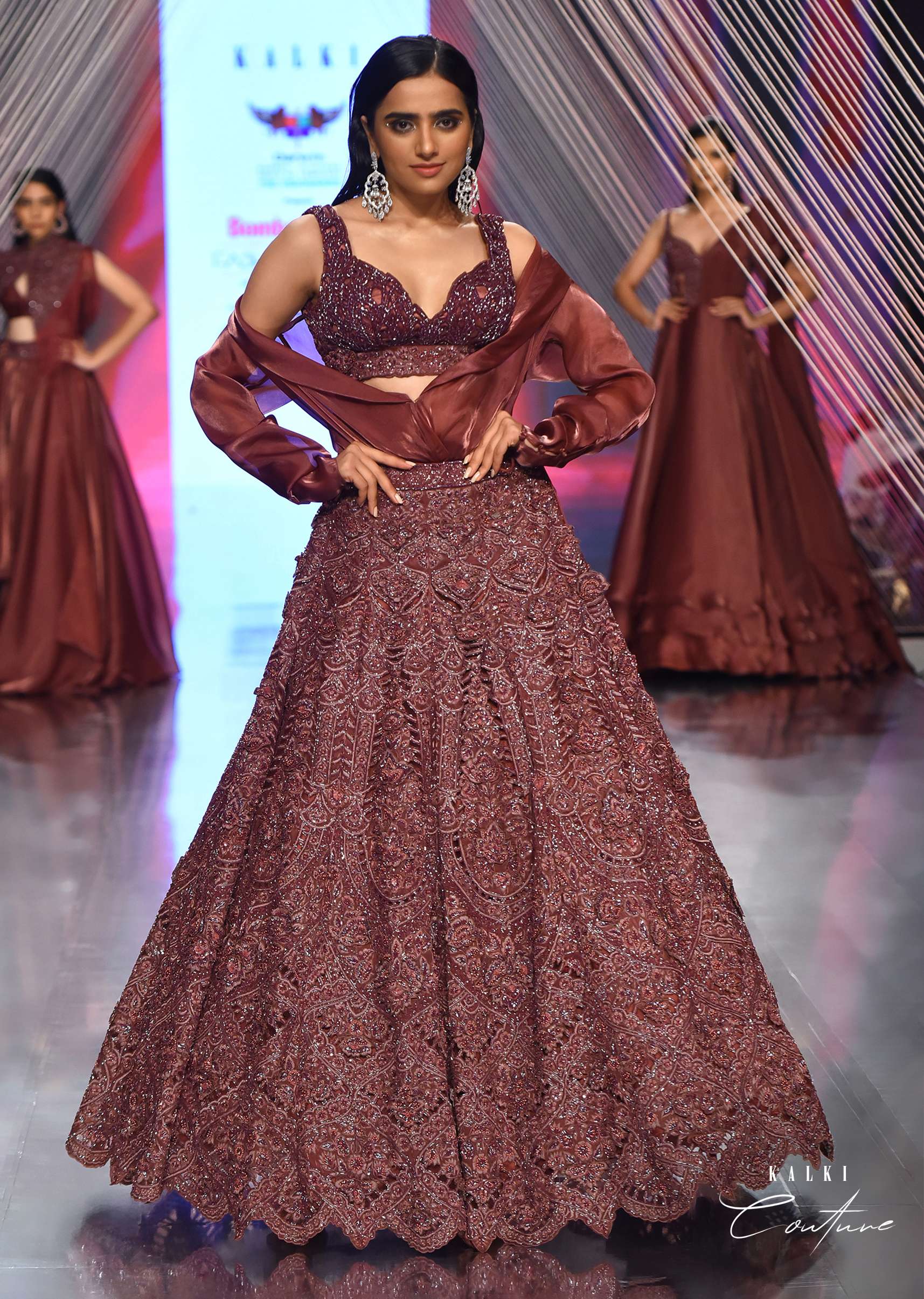 Cherry Crop Top And Lehenga Set In Sequins Embroidery, Crop Top Comes In Sleeveless With A Sweetheart Neckline