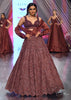 Cherry Crop Top And Lehenga Set In Sequins Embroidery, Crop Top Comes In Sleeveless With A Sweetheart Neckline