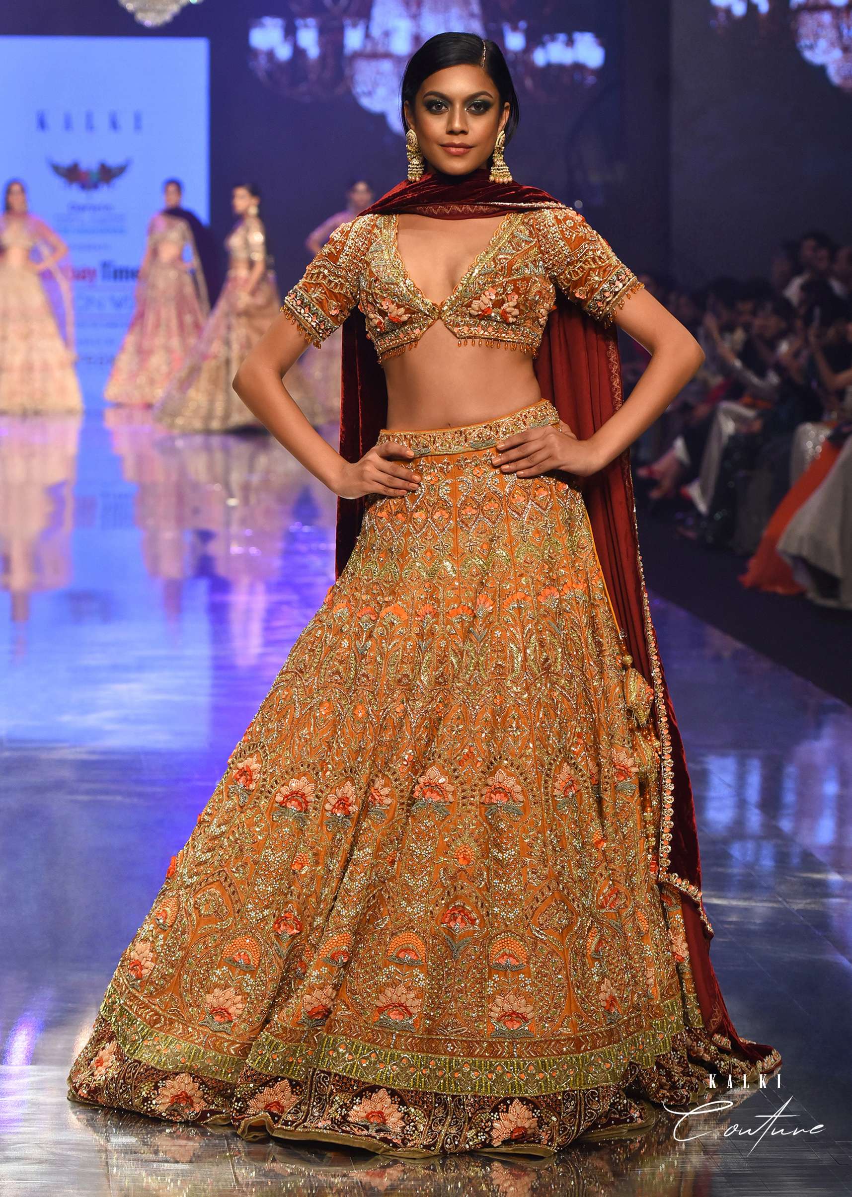 Golden Lehenga Bridal Lehenga In Raw Silk With Heavy Embroidery - NOOR 2022