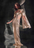 Metallic Gold Pre-Pleated Saree In Lycra With An Embroidered Blouse - DEME X KALKI