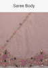 Candy Pink Glass Silk Saree With 3D Floral Embroidery